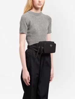 Donna Prada Marsupio Con Placca Logo -Femminile Moda Negozio 17687561 37063379 1000