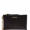 Donna Miu Miu Clutch Matelassé Con Logo -Femminile Moda Negozio 17736768 37213726 1000