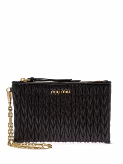 Donna Miu Miu Clutch Matelassé Con Logo