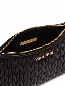 Donna Miu Miu Clutch Matelassé Con Logo -Femminile Moda Negozio 17736768 37213728 1000