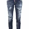 Donna Dsquared2 Jeans Dritti Con Effetto Vissuto