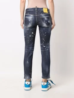 Donna Dsquared2 Jeans Dritti Con Effetto Vissuto -Femminile Moda Negozio 17812751 37687570 1000