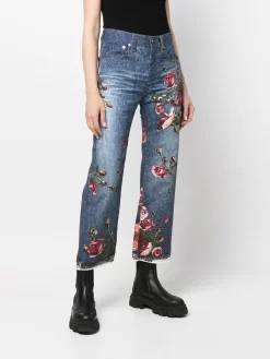Donna Just Cavalli Jeans Crop A Fiori Con Vita Alta 9 Donna Just Cavalli Jeans Crop A Fiori Con Vita Alta -Femminile Moda Negozio 18091493 39499573 1000