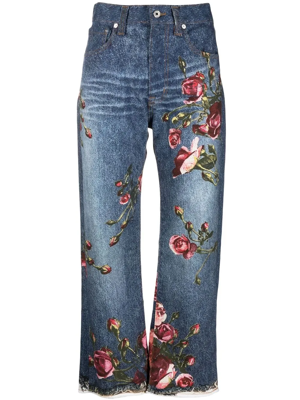 Donna Just Cavalli Jeans Crop A Fiori Con Vita Alta 3 Donna Just Cavalli Jeans Crop A Fiori Con Vita Alta