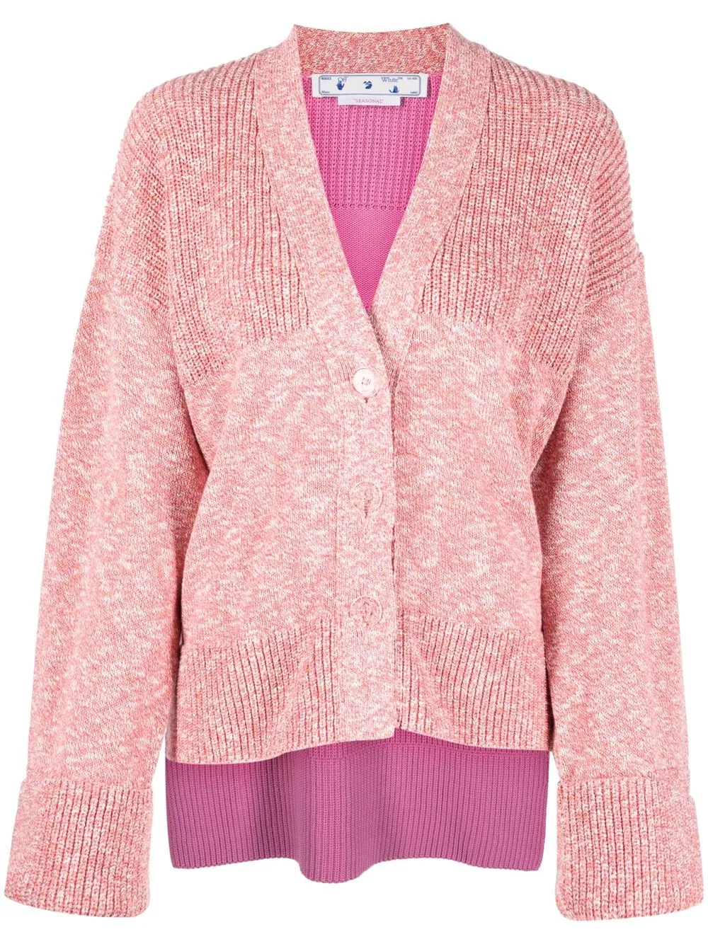 Donna Off-White Cardigan Oversize Diag-stripe 3 Donna Off-White Cardigan Oversize Diag-stripe