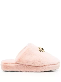 Donna Versace Slippers Medusa In Finta Pelliccia