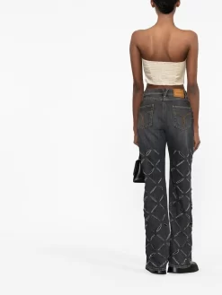 Donna Versace Jeans Dritti Con Strappi -Femminile Moda Negozio 18835355 43539545 1000