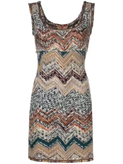 Donna Missoni Abito Corto Con Dettaglio A Frange