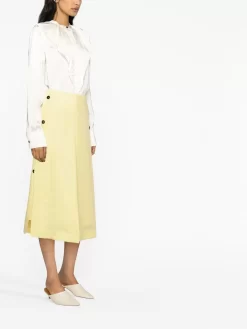 Donna Jil Sander Blusa A Maniche Lunghe Con Ruches 8 Donna Jil Sander Blusa A Maniche Lunghe Con Ruches -Femminile Moda Negozio 19143087 41946155 1000