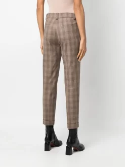 Donna Antonelli Pantaloni Crop A Quadri -Femminile Moda Negozio 19157319 41973760 1000