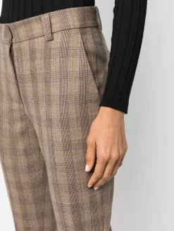 Donna Antonelli Pantaloni Crop A Quadri -Femminile Moda Negozio 19157319 41973768 1000