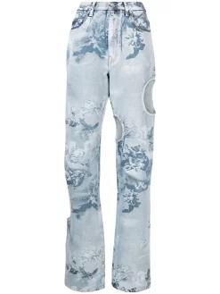 Donna Off-White Jeans Con Inserti