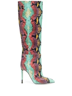 Donna Paris Texas Stivali Effetto Coccodrillo Goffrato 105mm