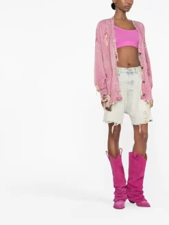 Donna R13 Shorts Con Effetto Vissuto -Femminile Moda Negozio 19303504 44454852 1000