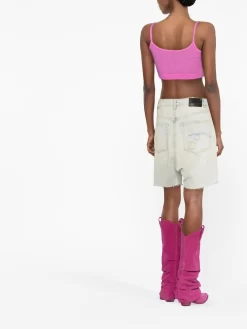 Donna R13 Shorts Con Effetto Vissuto -Femminile Moda Negozio 19303504 44455576 1000