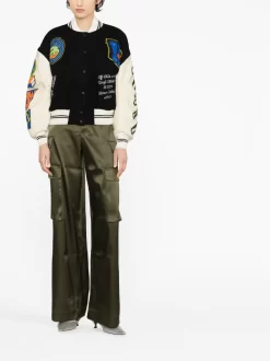 Donna Off-White Bomber Croco Con Applicazione -Femminile Moda Negozio 19322217 44631626 1000