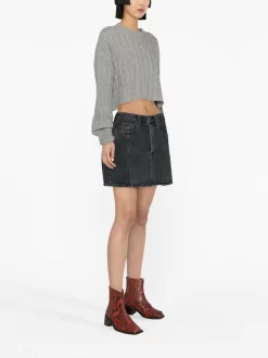 Donna AGOLDE Minigonna Denim Plissettata -Femminile Moda Negozio 19382700 50336484 1000