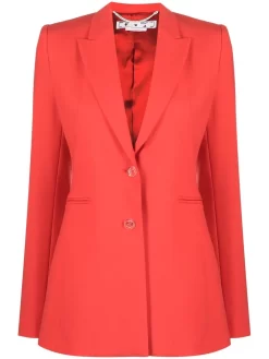 Donna Off-White Blazer Con Revers A Lancia