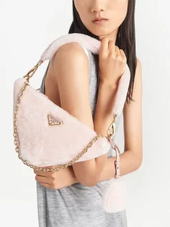 Donna Prada Borsa A Spalla Mini In Shearling -Femminile Moda Negozio 19468584 43431690 1000