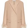 Donna Valentino Garavani Blazer Doppiopetto Con Piume -Femminile Moda Negozio 19473915 44314773 1000