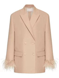 Donna Valentino Garavani Blazer Doppiopetto Con Piume