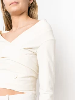 Donna Philosophy Di Lorenzo Serafini Blusa Con Scollo A V -Femminile Moda Negozio 19534823 44895783 1000