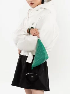 Donna Prada Portafoglio A Triangolo Con Logo Goffrato -Femminile Moda Negozio 19663575 43908100 1000