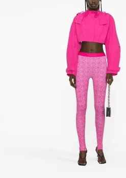 Donna Marine Serre Leggings Con Logo Jacquard -Femminile Moda Negozio 19691402 44125957 1000