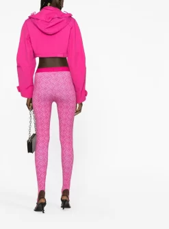 Donna Marine Serre Leggings Con Logo Jacquard -Femminile Moda Negozio 19691402 44126678 1000