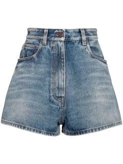 Donna Prada Shorts Denim A Vita Alta