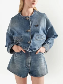 Donna Prada Shorts Denim A Vita Alta 10 Donna Prada Shorts Denim A Vita Alta -Femminile Moda Negozio 19767680 44253992 1000