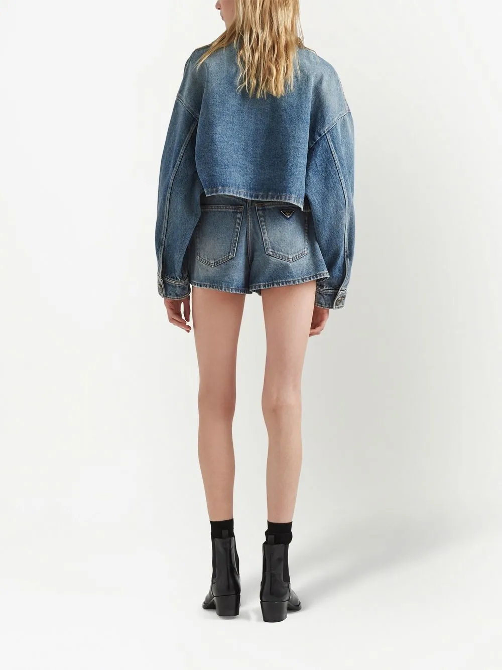 Donna Prada Shorts Denim A Vita Alta 5 Donna Prada Shorts Denim A Vita Alta - immagine 3