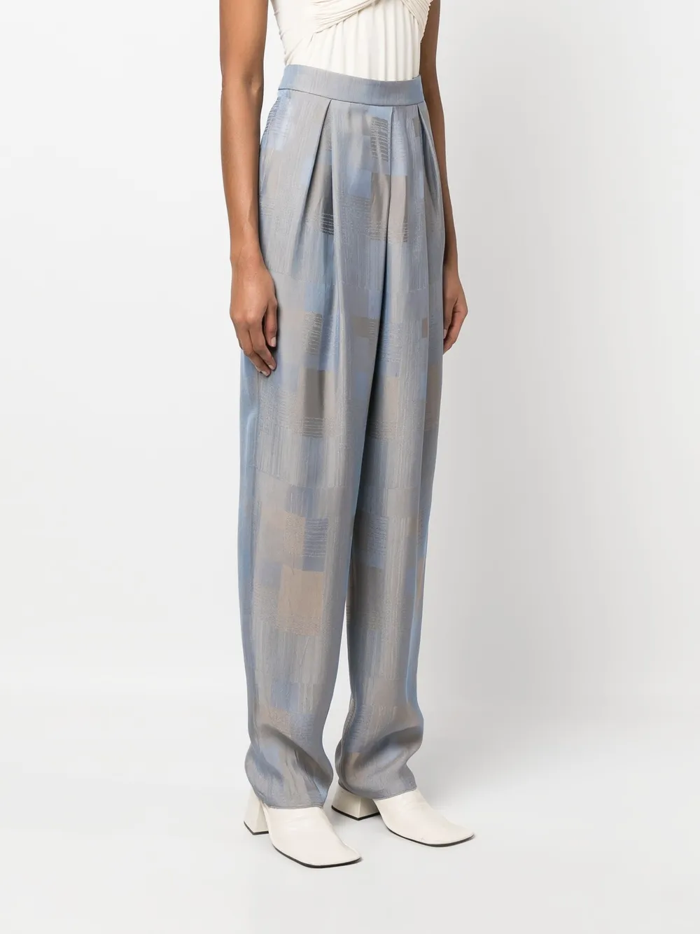 Donna Giorgio Armani Pantaloni A Palazzo Con Stampa Patchwork 5 Donna Giorgio Armani Pantaloni A Palazzo Con Stampa Patchwork - immagine 3