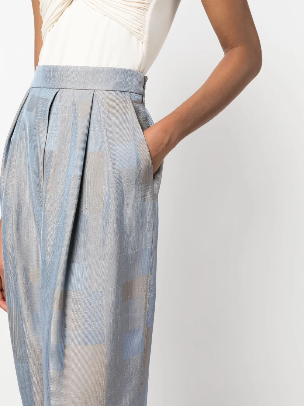 Donna Giorgio Armani Pantaloni A Palazzo Con Stampa Patchwork 7 Donna Giorgio Armani Pantaloni A Palazzo Con Stampa Patchwork - immagine 5