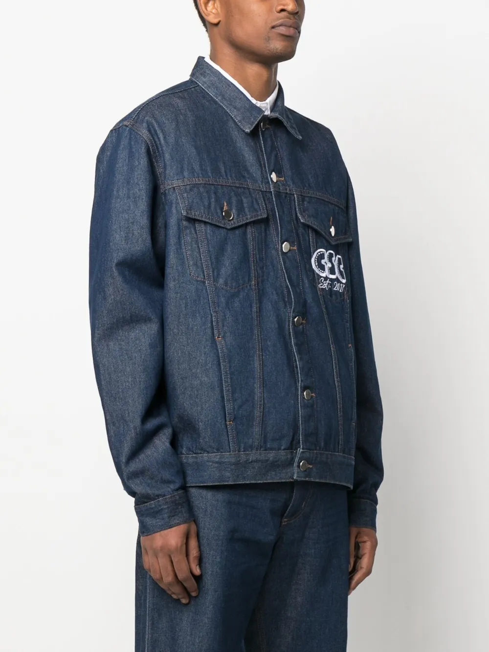 Donna CRENSHAW SKATE CLUB Giacca Denim Con Logo SF Ricamato CSC X Browns 5 Donna CRENSHAW SKATE CLUB Giacca Denim Con Logo SF Ricamato CSC X Browns - immagine 3