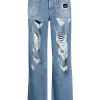 Donna Dolce & Gabbana Jeans Dritti Con Effetto Vissuto