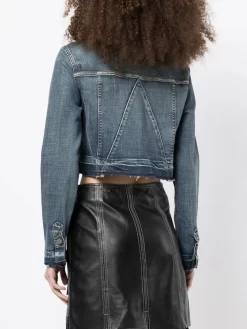 Donna GANNI Giacca Denim Crop -Femminile Moda Negozio 19886765 44786715 1000