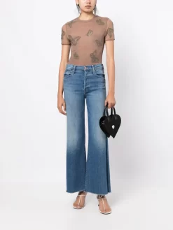 Donna Blumarine Blusa A Maniche Corte Semi Trasparente -Femminile Moda Negozio 19888768 44745682 1000