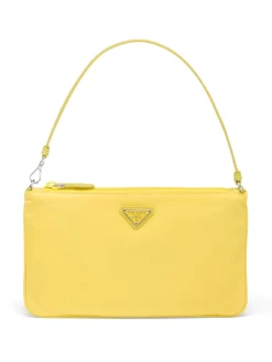 Donna Prada Borsa A Spalla Con Placca Logo