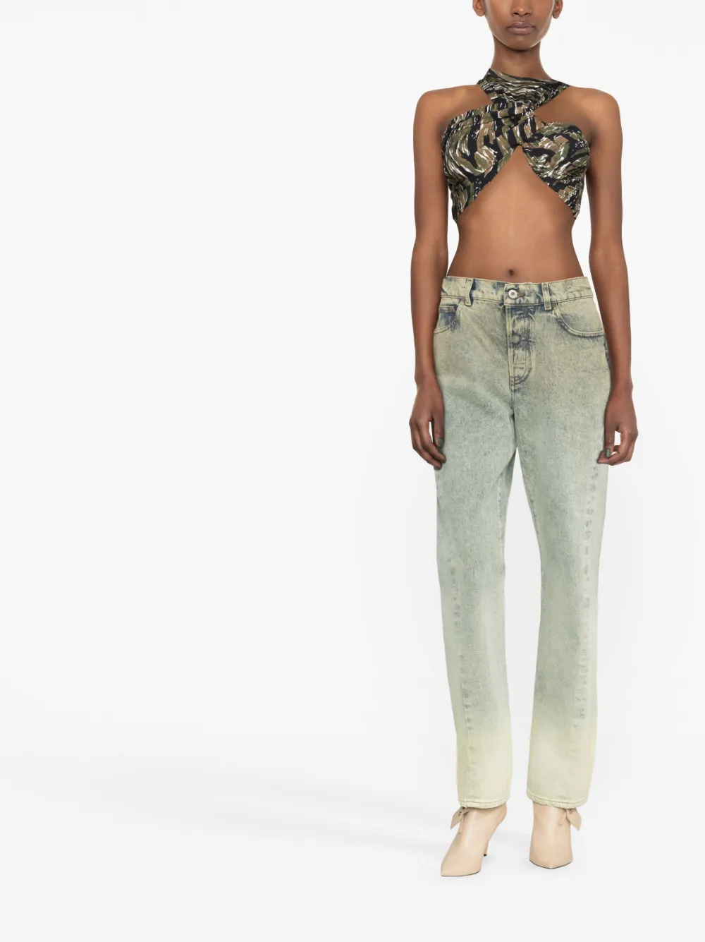 Donna Off-White Jeans Dritti Con Effetto Schiarito 4 Donna Off-White Jeans Dritti Con Effetto Schiarito - immagine 2