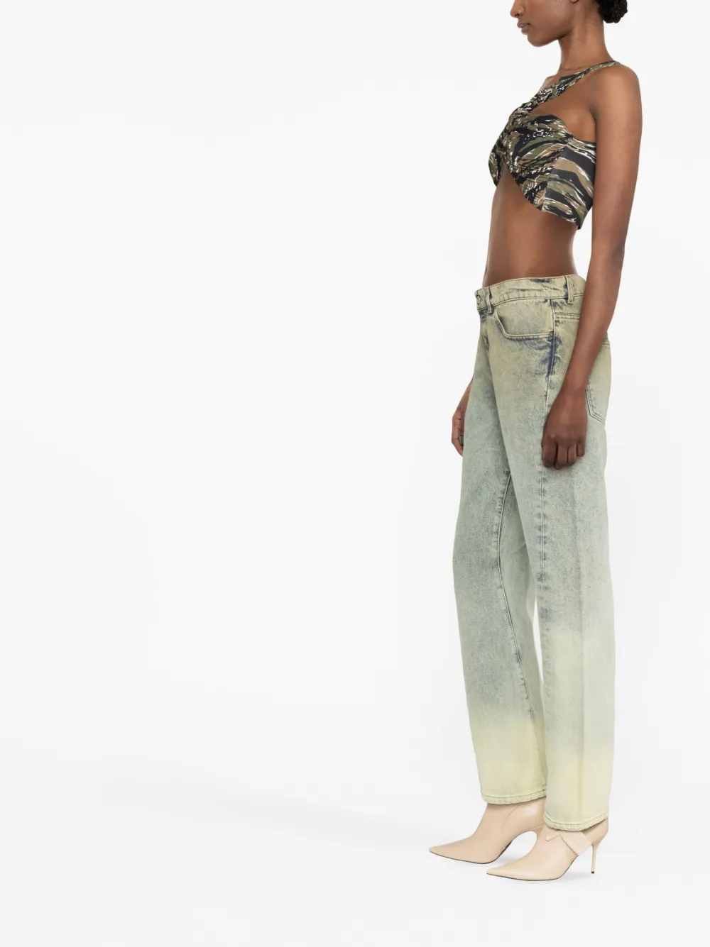Donna Off-White Jeans Dritti Con Effetto Schiarito 6 Donna Off-White Jeans Dritti Con Effetto Schiarito - immagine 4