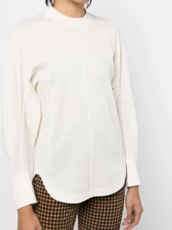 Donna Mame Kurogouchi Top A Maniche Lunghe -Femminile Moda Negozio 19933417 44862337 1000