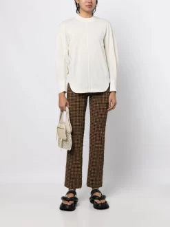 Donna Mame Kurogouchi Top A Maniche Lunghe -Femminile Moda Negozio 19933417 44862339 1000