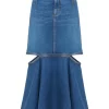 Donna Alexander McQueen Cut-out Denim Skirt -Femminile Moda Negozio 20009142 50258356 1000