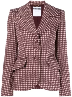 Donna Moschino Blazer Monopetto Con Stampa