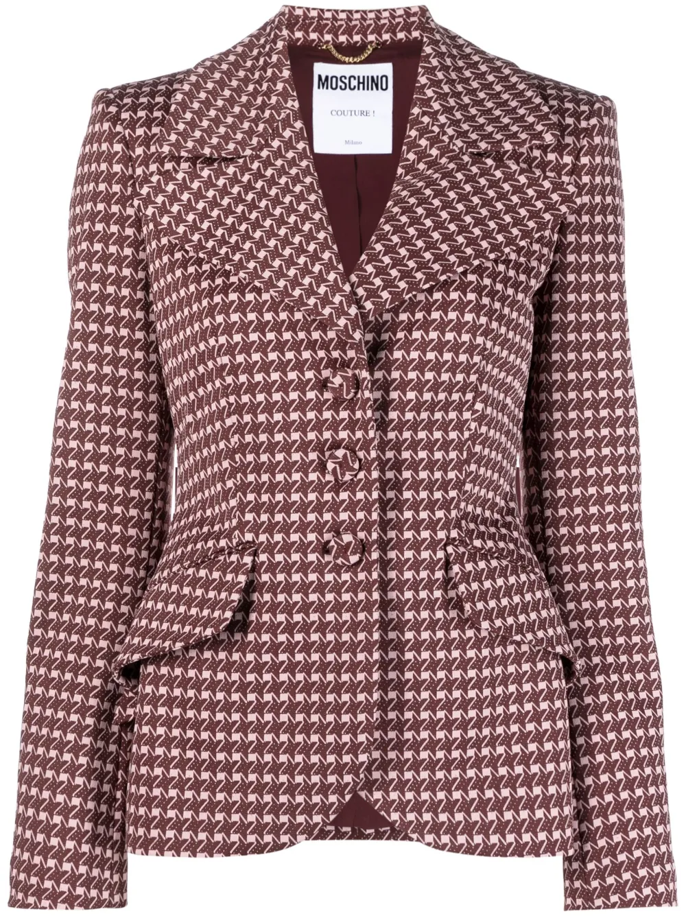 Donna Moschino Blazer Monopetto Con Stampa 3 Donna Moschino Blazer Monopetto Con Stampa