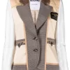 Donna Moschino Blazer Monopetto Con Design Patchwork -Femminile Moda Negozio 20018278 45010368 1000