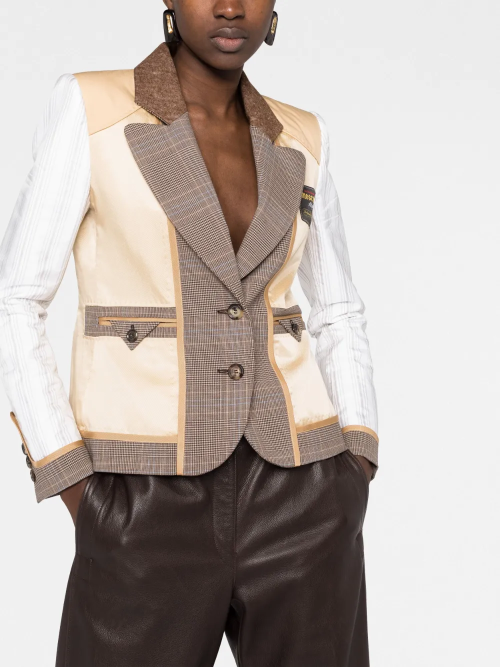 Donna Moschino Blazer Monopetto Con Design Patchwork 7 Donna Moschino Blazer Monopetto Con Design Patchwork - immagine 5