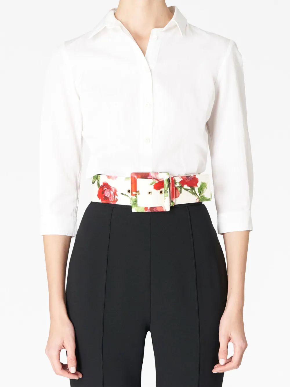 Donna Carolina Herrera Floral-print Leather Belt 6 Donna Carolina Herrera Floral-print Leather Belt - immagine 4