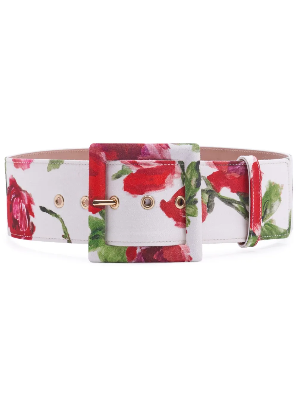 Donna Carolina Herrera Floral-print Leather Belt 3 Donna Carolina Herrera Floral-print Leather Belt
